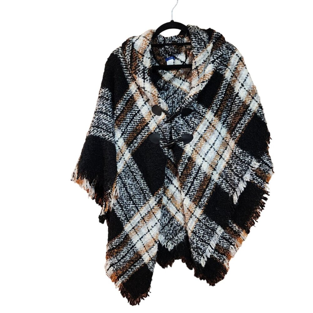 Apt 9 Black And Tan Two Button Cold Weather Ponch… - image 1